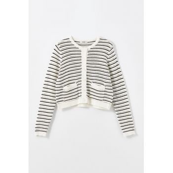 Cardigan cu model in dungi