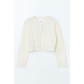 Cardigan de bumbac cu perforatii
