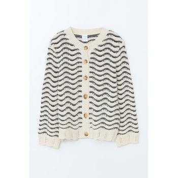 Cardigan tricotat cu dungi