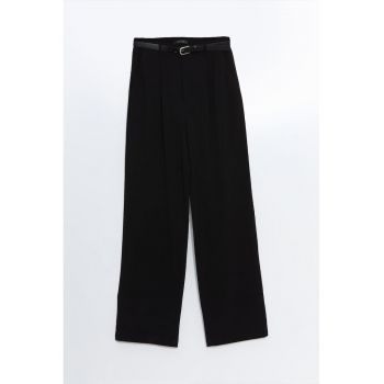 Pantaloni relaxed fit cu model uni