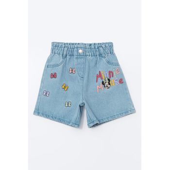 Pantaloni scurti din denim cu broderie cu Minnie Mouse