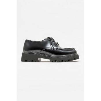 Pantofi boat de piele cu sireturi