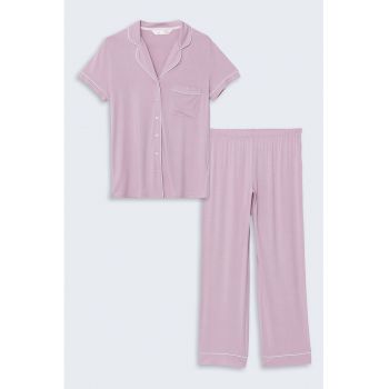Pijama cu buzunar pe piept
