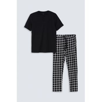 Pijama regular fit de bumbac