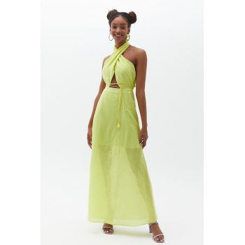 Rochie din bumbac cu bretea halter