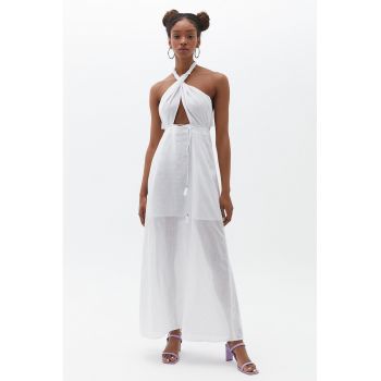 Rochie din bumbac cu bretea halter