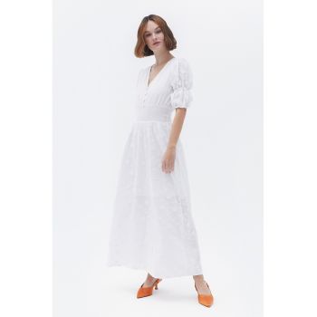 Rochie din bumbac cu maneci scurte