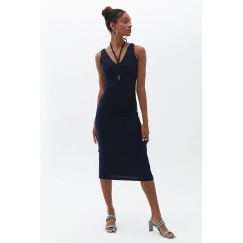 Rochie midi cambrata cu sireturi