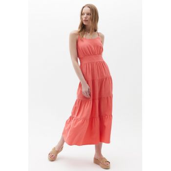 Rochie midi stratificata cu croiala in A