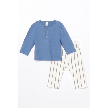 Set de tricou de bumbac cu pantaloni lungi - 2 piese