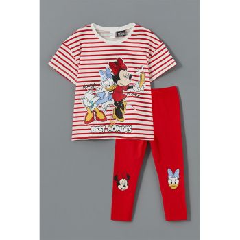 Set de tricou si pantaloni cu imprimeu Minnie&Daisy - 2 piese