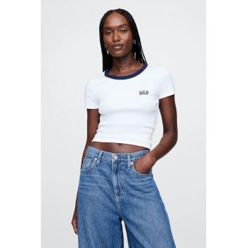 Tricou crop cu logo