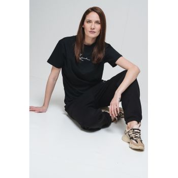 Tricou de bumbac cu logo brodat