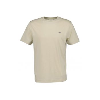 Tricou din bumbac cu decolteu la baza gatului Shield