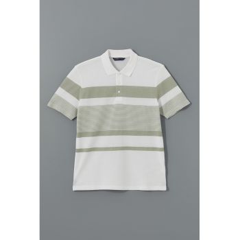 Tricou polo cu model in dungi