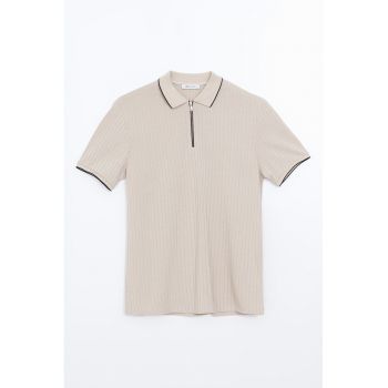 Tricou polo striat