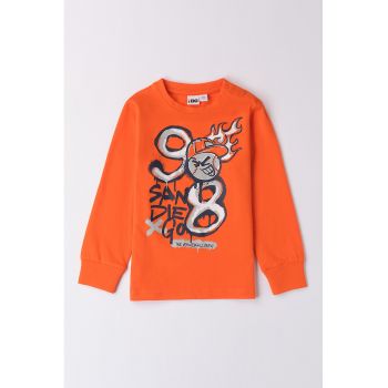 Bluza cu imprimeu si mansete elastice