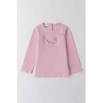 Bluza de bumbac cu strasuri