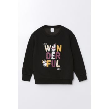 Bluza de trening cu decolteu la baza gatului si imprimeu