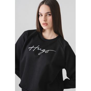 Bluza de trening cu maneci raglan si decolteu la baza gatului