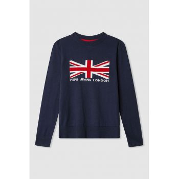 Bluza de trening tricotata fin cu logo