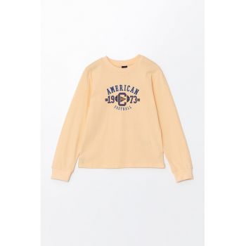 Bluza din bumbac cu imprimeu text