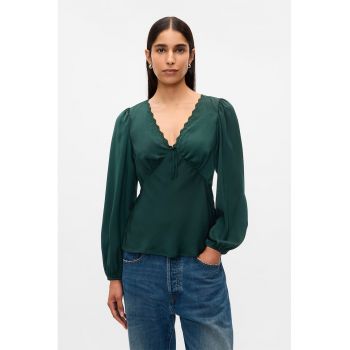 Bluza din satin cu decolteu in V