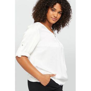 Bluza din viscoza cu fenta cu fermoar