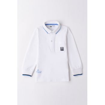 Bluza polo cu aplicatie pe piept
