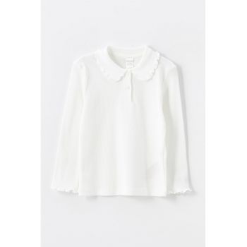 Bluza striata cu guler drapat