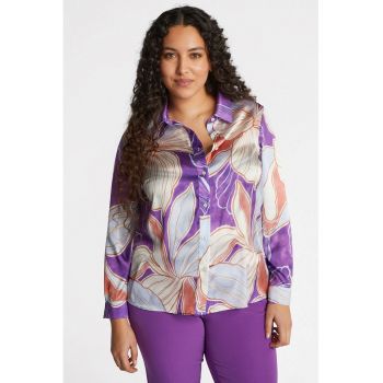 Camasa de satin cu imprimeu floral