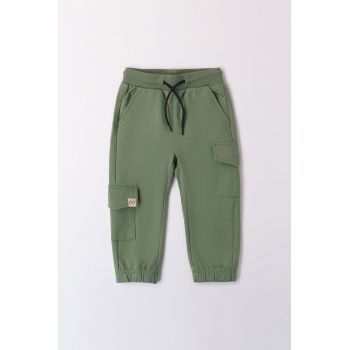 Pantaloni de trening din amestec de bumbac cu snururi