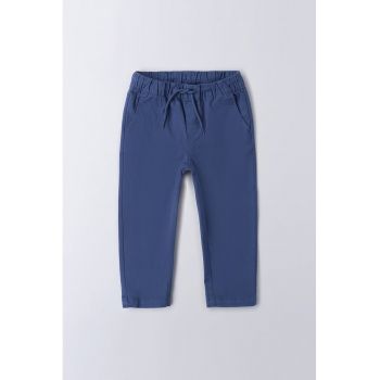 Pantaloni din amestec de bumbac cu model uni