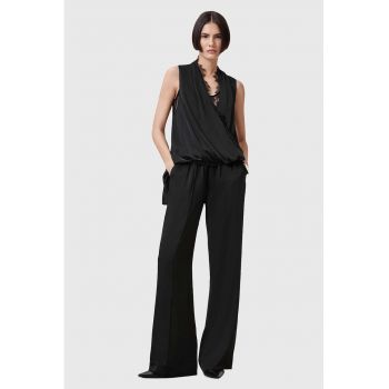 Pantaloni satinati cu croiala ampla si talie ajustabila Alba