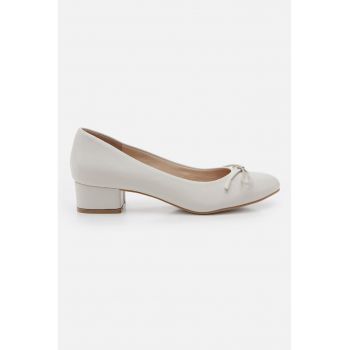 Pantofi de piele cu toc masiv