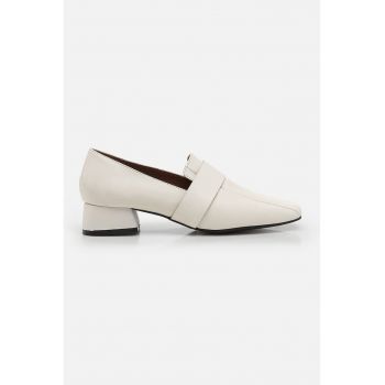 Pantofi loafer de piele cu varf patrat