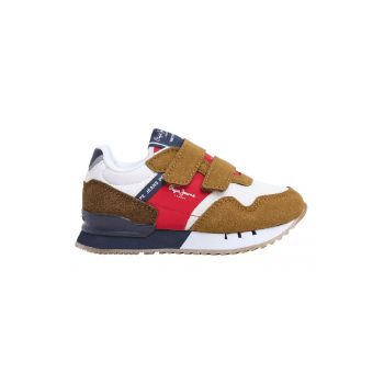 Pantofi sport cu insertii de piele intoarsa sintetica si cu velcro