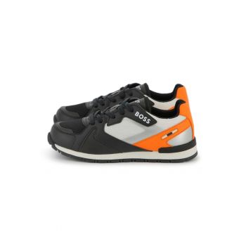 Pantofi sport cu insertii din piele ecologica