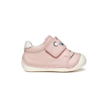 Pantofi sport din piele cu imprimeu si velcro