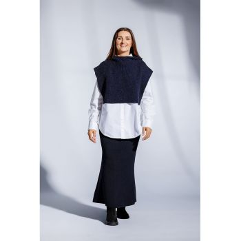 Poncho din amestec de lana virgina Mira