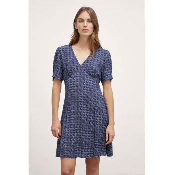 Rochie cu decolteu in V si maneci bufante