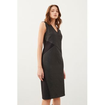 Rochie midi cu decolteu in V