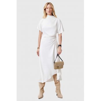 Rochie midi cu detaliu drapat Rosie