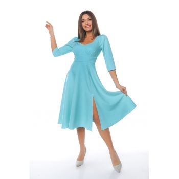 Rochie midi cu slit lateral