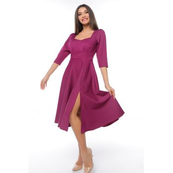 Rochie midi cu slit lateral