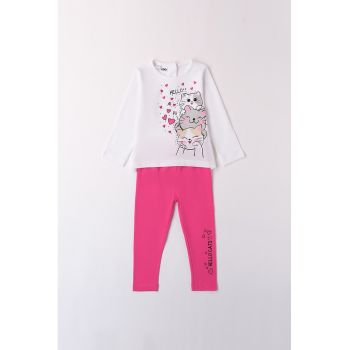 Set de bluza cu imprimeu si colanti - 2 piese