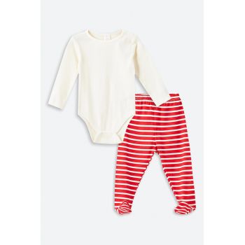 Set de body si pantaloni cu model in dungi - 2 piese