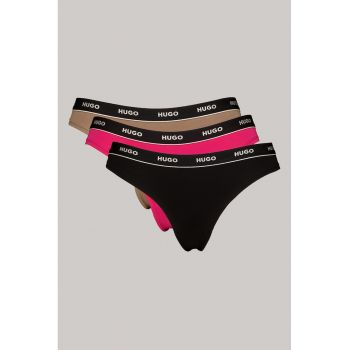 Set de chiloti tanga cu logo - 3 perechi