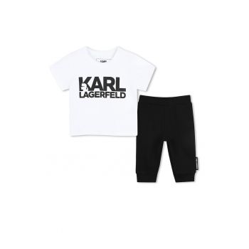 Set de pantaloni si tricou cu imprimeu logo - 2 Piese