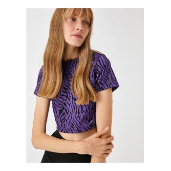 Top crop cu animal print